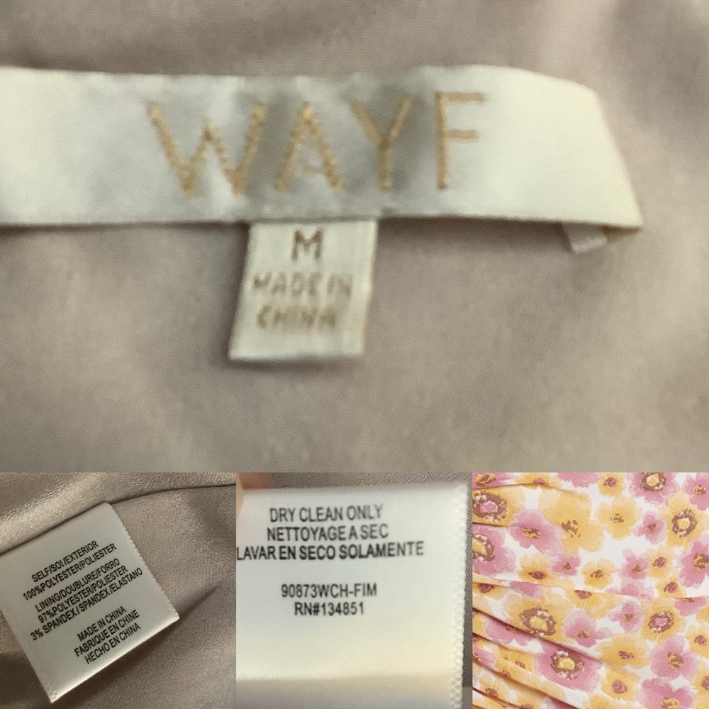 WAYF Daphne pink and yellow floral print midi ruffle dress. MED. COTTAGECORE - Picture 16 of 16